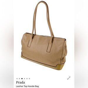 Prada Beige Leather Shoulder Bag